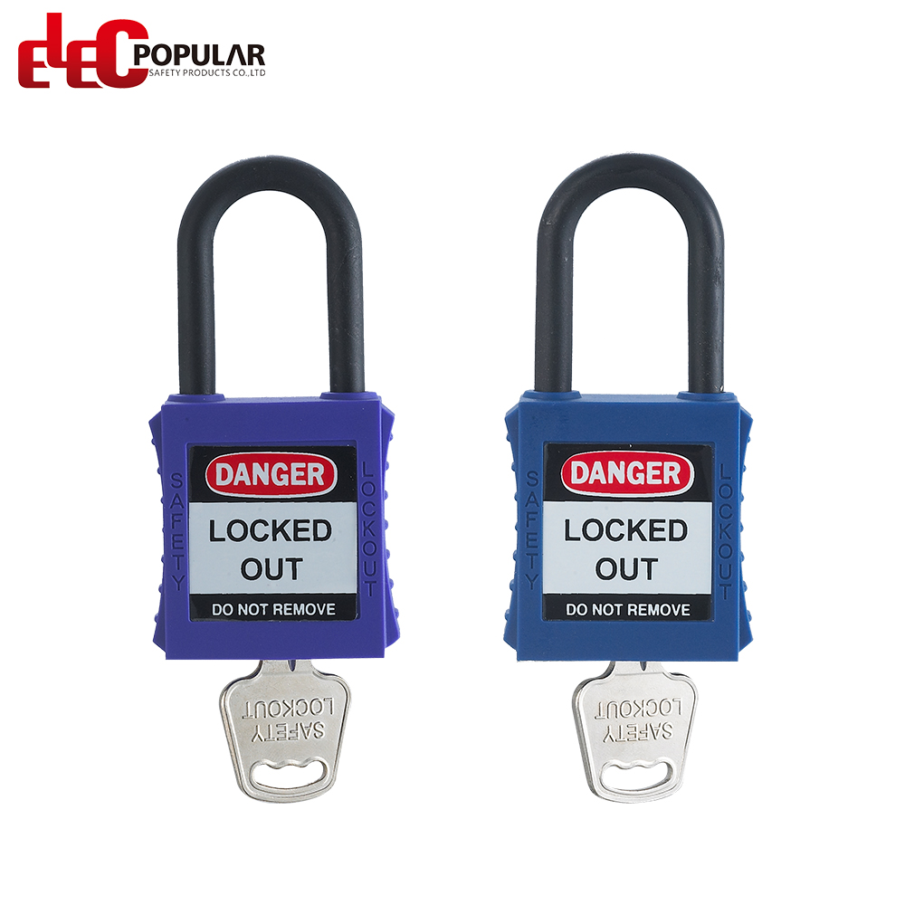 ABS lock body master keys 6 pins cylinder nylon shackle safety padlock