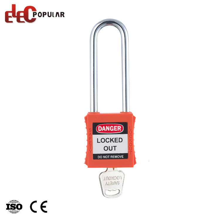 Industrial Non Conductive Nylon Body 76mm Long Steel Shackle Safety Padlock